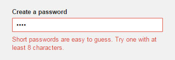Accessible error message