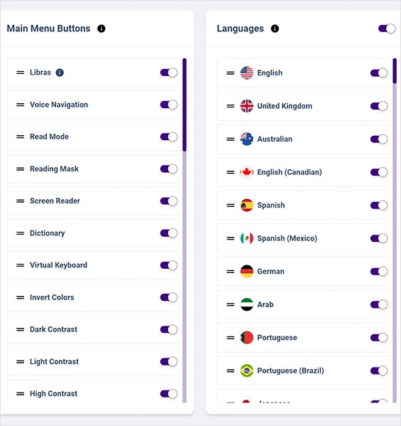 modify accessibility menu icon