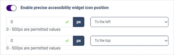 precise widget position icon