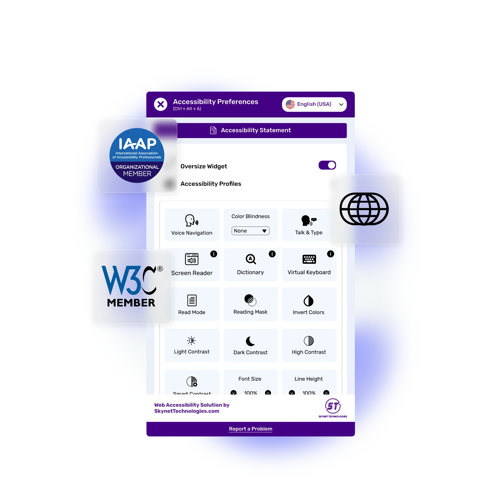 On Universe Accessibility Widget