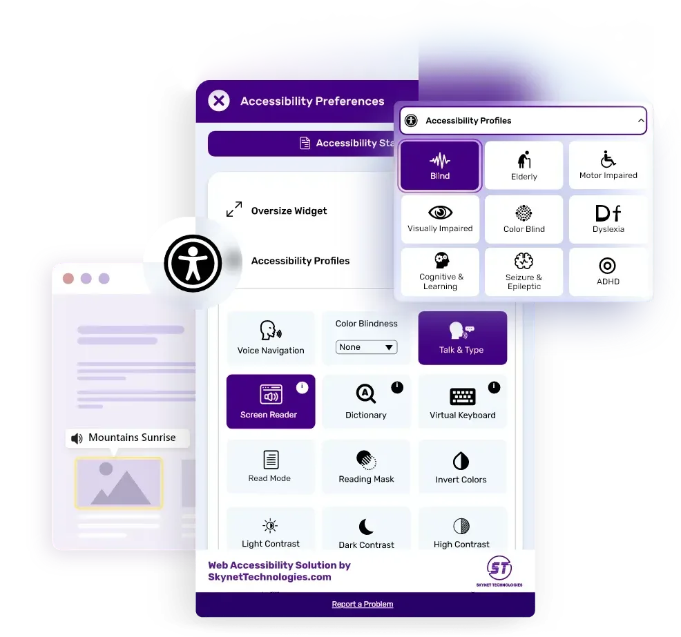 all in one accessibility preferences menu