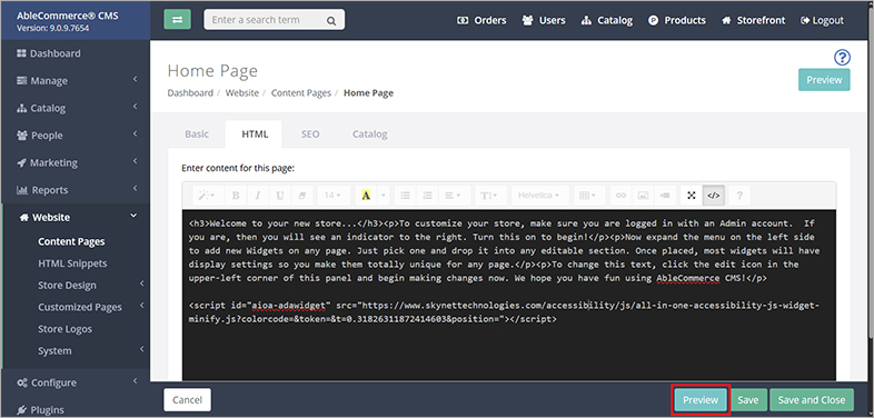 ada accessible ablecommerce website