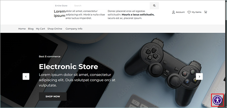 ada accessible americommerce website