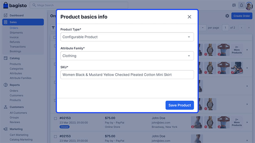 Screenshot of bagisto 2.0 catalog creation