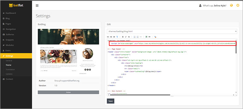 batflat all in one accessibility