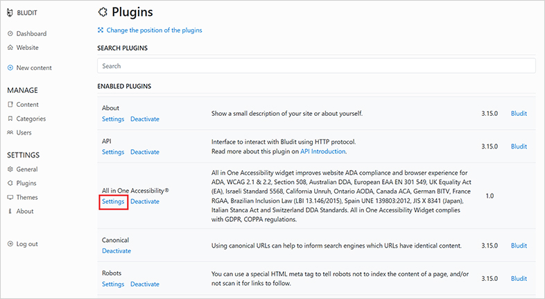 bludit-cms ada website accessibility