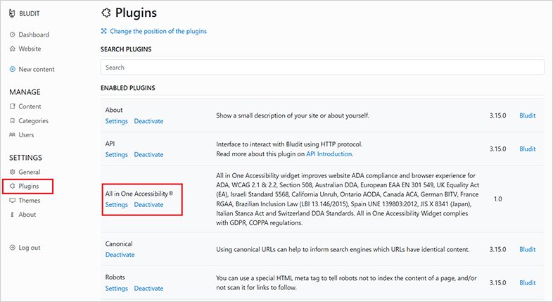 bludit-cms wcag web accessibility