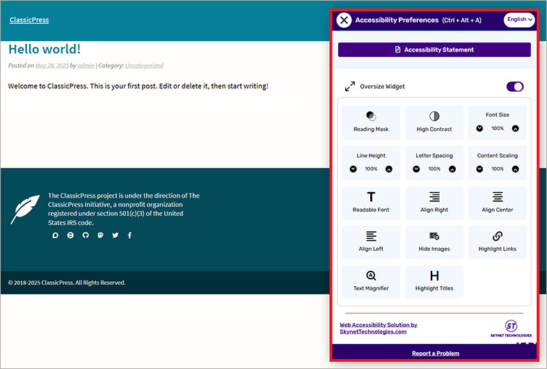 classicpress accessible website design