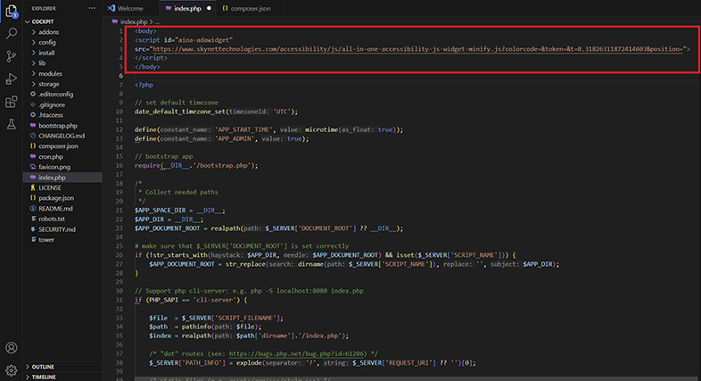 cockpit wcag web accessibility