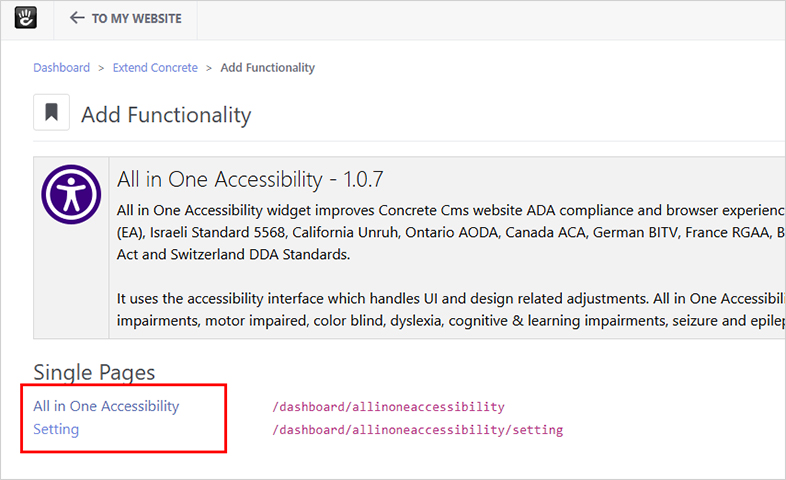 ada accessible concretecms website