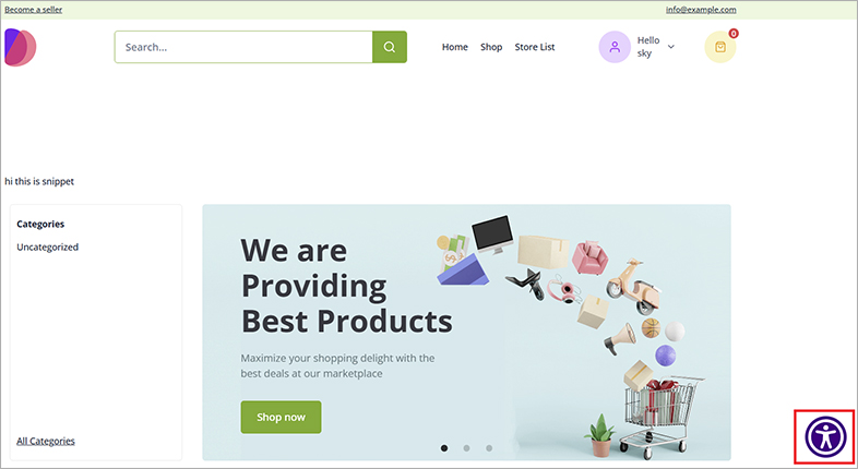 ada accessible dokan website