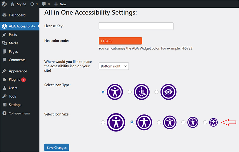 Change Icon Size Settings on dreamhost