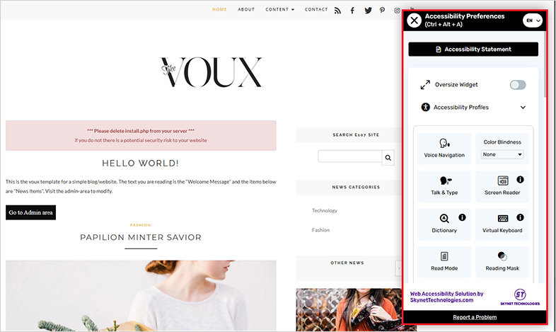accessible e107-cms accessible website design