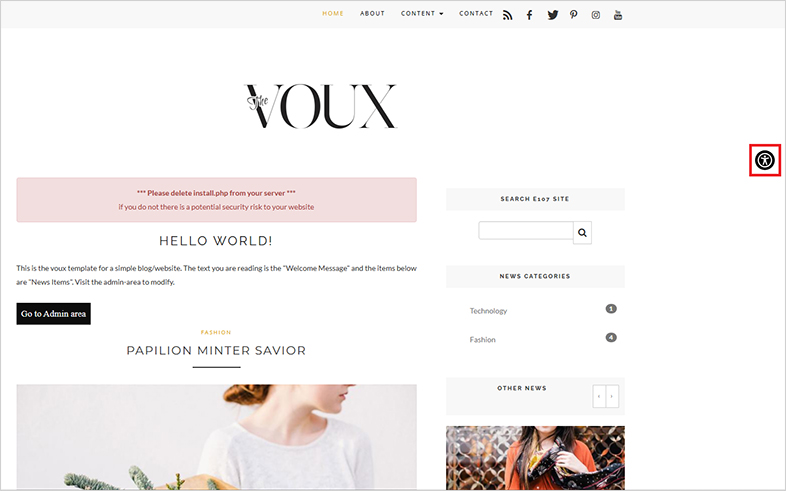 e107-cms accessible website design