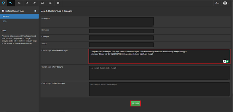 e107-cms ada website accessibility