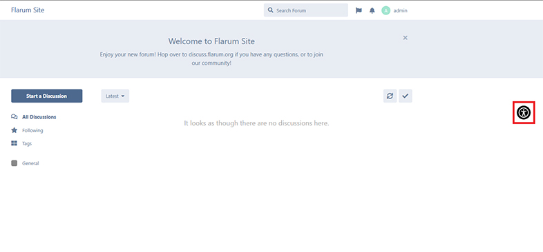 flarum accessible website design