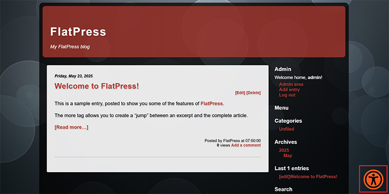 ada accessible flatpress website
