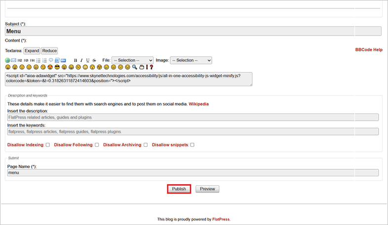 flatpress accessible website design