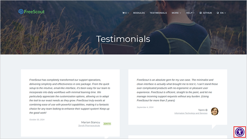 freescout ada website accessibility