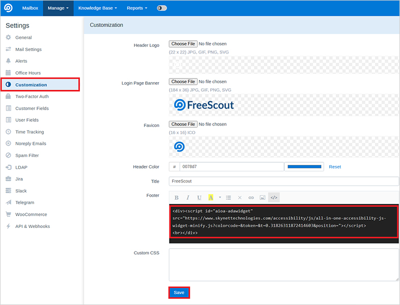 freescout wcag web accessibility