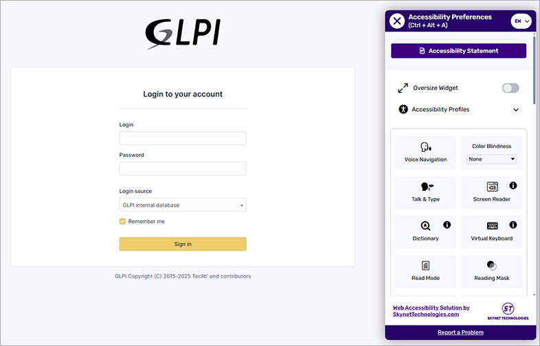 glpi all in one accessibility