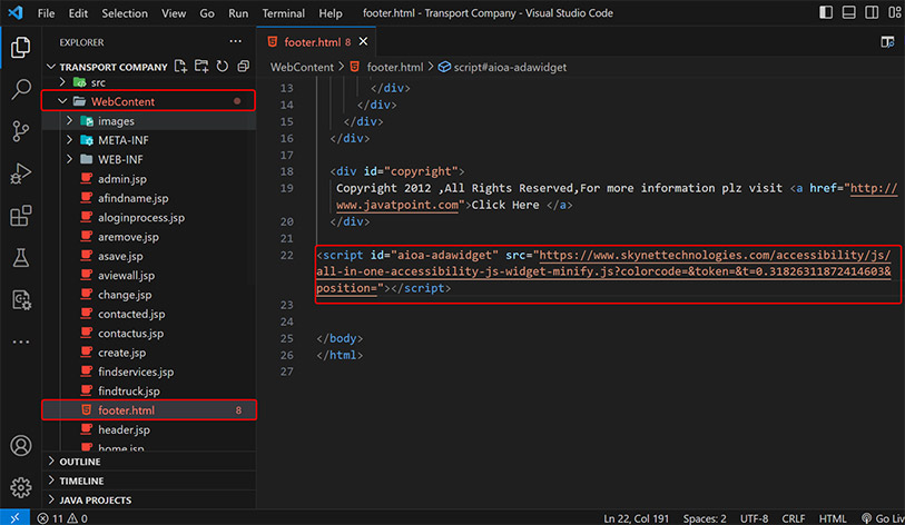 java wcag web accessibility