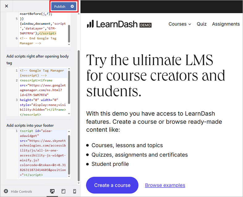learndash all in one accessibility