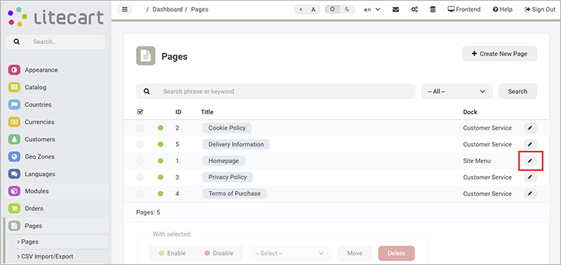 litecart wcag web accessibility