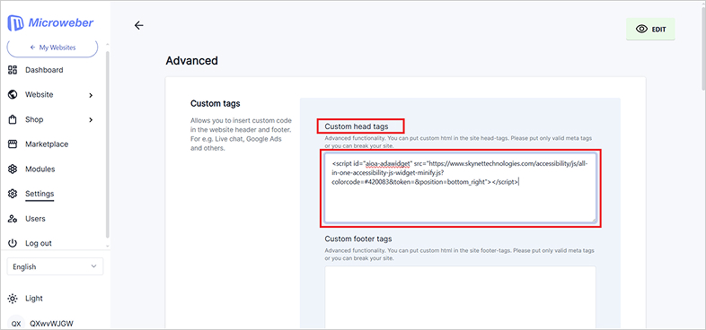 microweber ada website accessibility