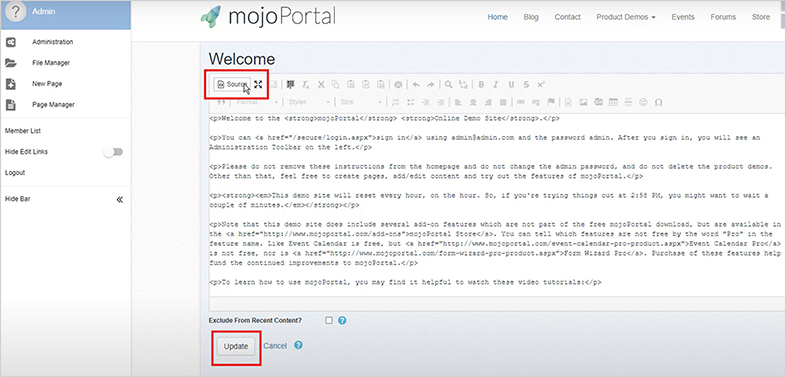 mojoportal ada website accessibility