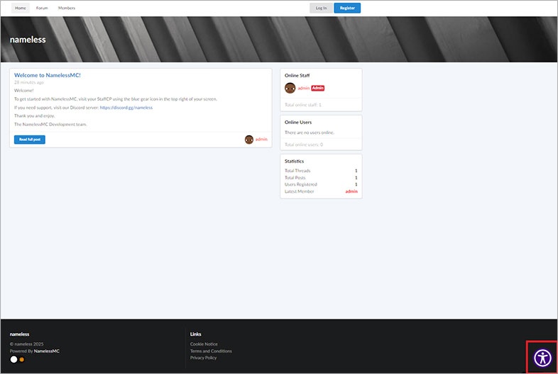 ada accessible nameless website