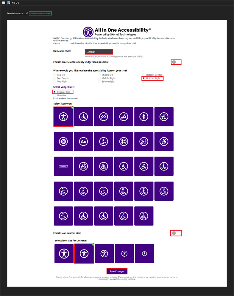 neos wcag web accessibility