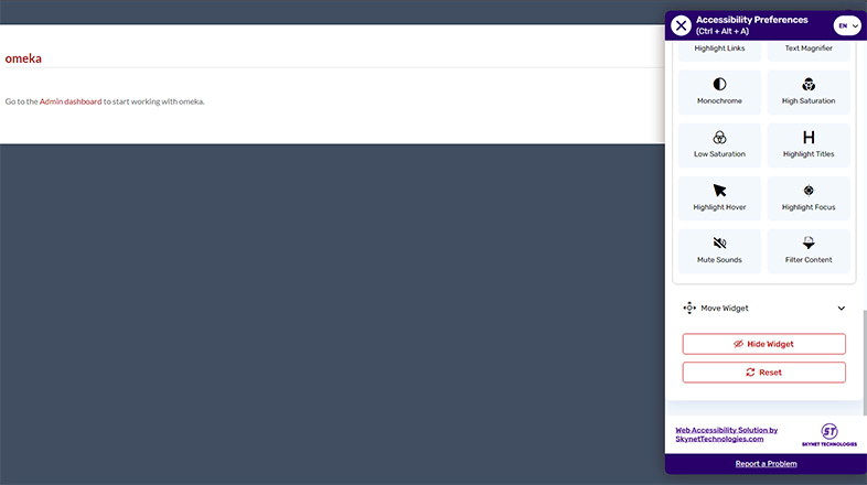 omeka ada website accessibility