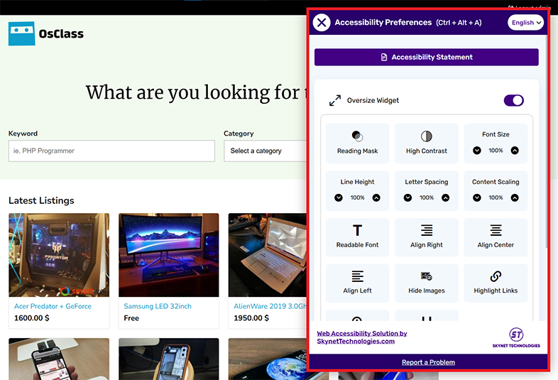 osclass accessible website design