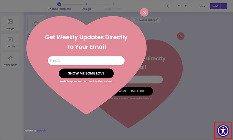 poptin wcag website accessibility