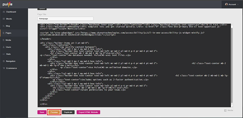 pulse accessible website design