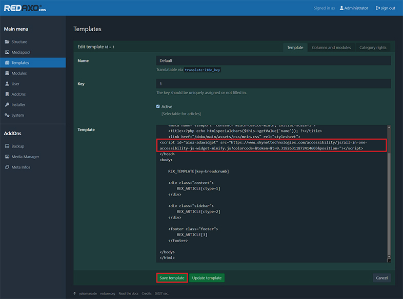 redaxo wcag web accessibility