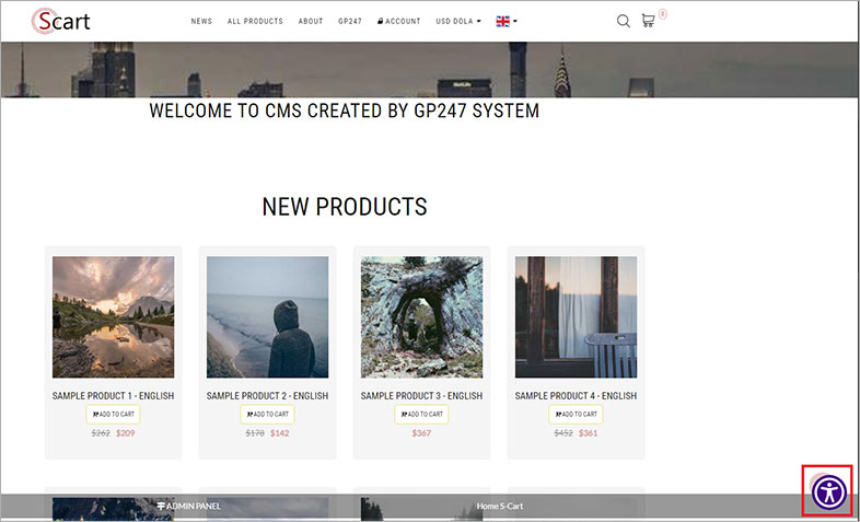 s-cart accessible website design