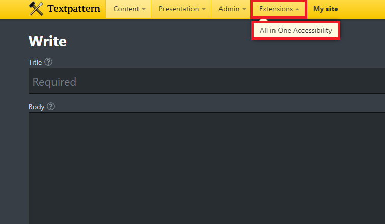 textpattern accessible website design
