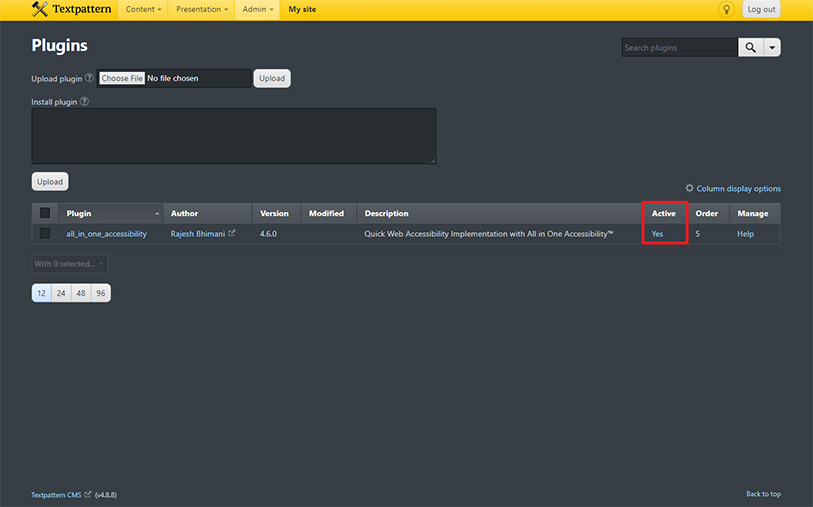 textpattern all in one accessibility