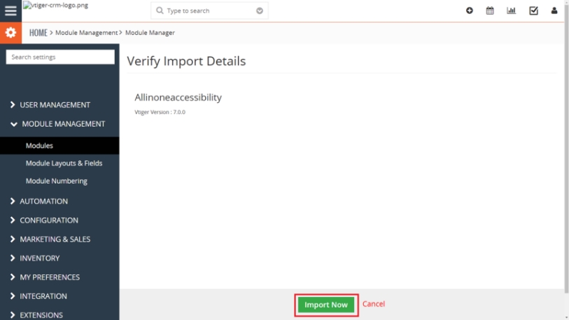 vtiger wcag web accessibility