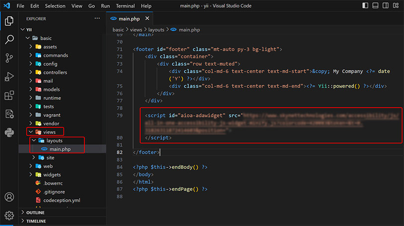 yii framework wcag web accessibility