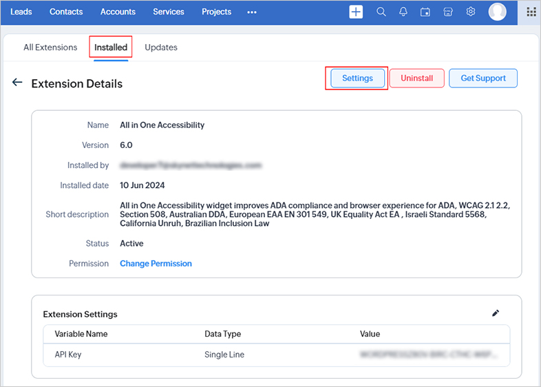 zoho-crm all in one accessibility