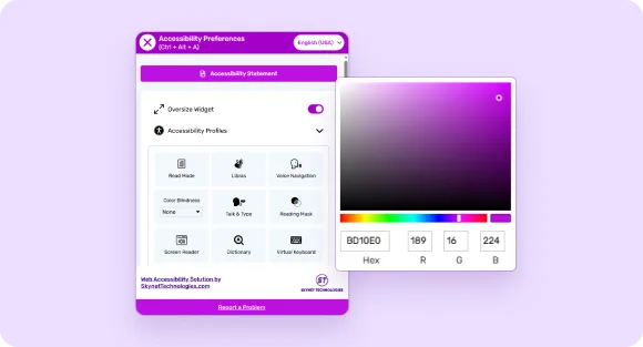 color palette for a website featuring custom widget colors in various shades and tones