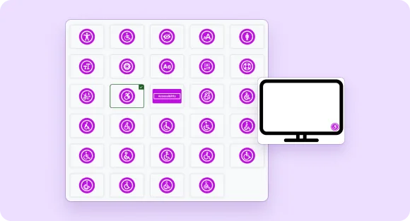 purple screen featuring a computer monitor and keyboard, representing a custom widget icon