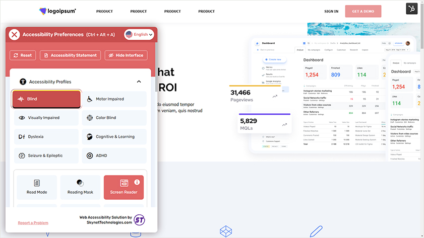 hubspot pro all in one accessibility feature