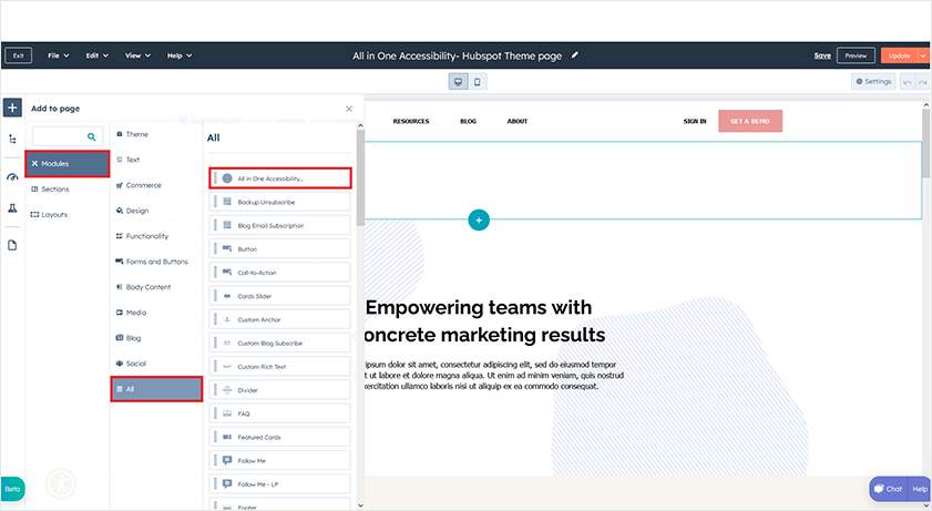 hubspot pro all in one accessibility